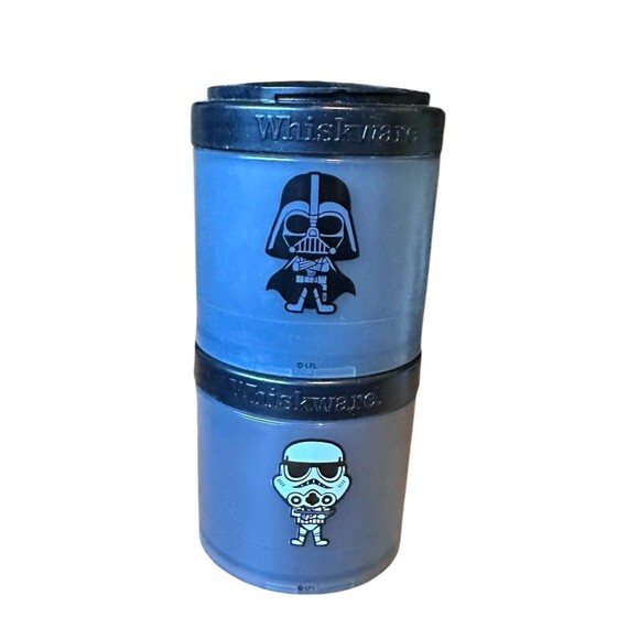 Whiskware Death Vader Star Wars Black Snack Container 2 Stackable Interlocking - Picture 1 of 10